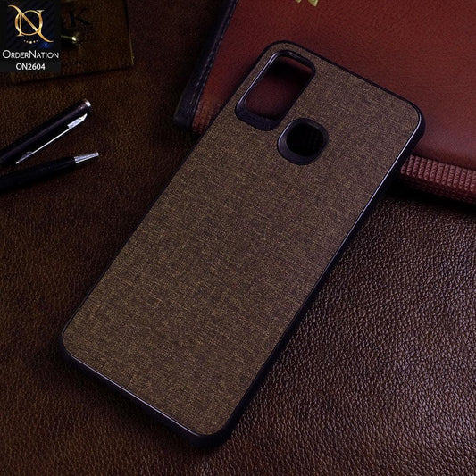 Infinix Hot 9 Play Cover - Brown - New Fabric Soft Silicone Logo Case