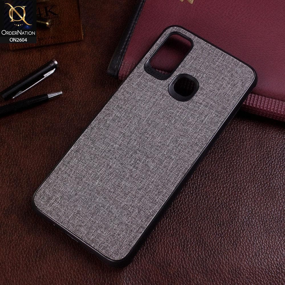 Infinix Hot 9 Play Cover - Gray - New Fabric Soft Silicone Logo Case