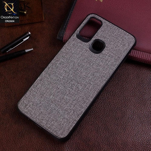 Infinix Hot 9 Play Cover - Gray - New Fabric Soft Silicone Logo Case