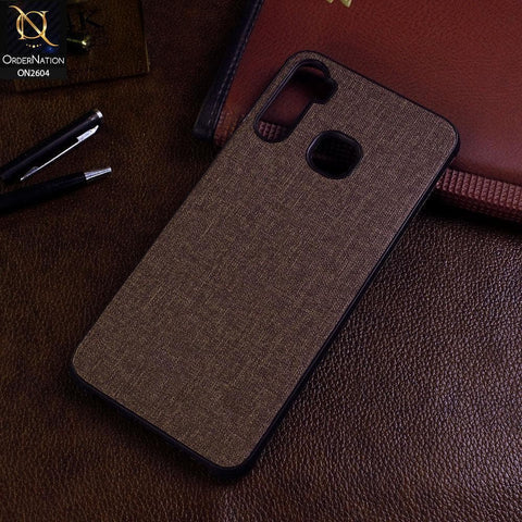 Infinix S5 Lite Cover - Brown - New Fabric Soft Silicone Logo Case