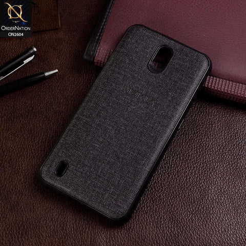 Nokia C1 Cover - Black - New Fabric Soft Silicone Logo Case