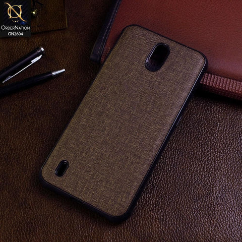 Nokia C1 Cover - Brown - New Fabric Soft Silicone Logo Case