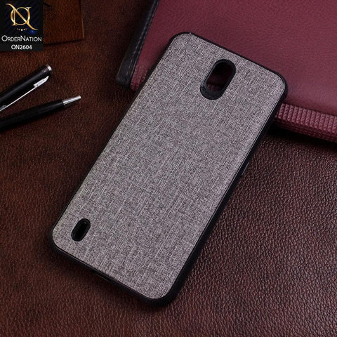 Nokia C1 Cover - Gray - New Fabric Soft Silicone Logo Case