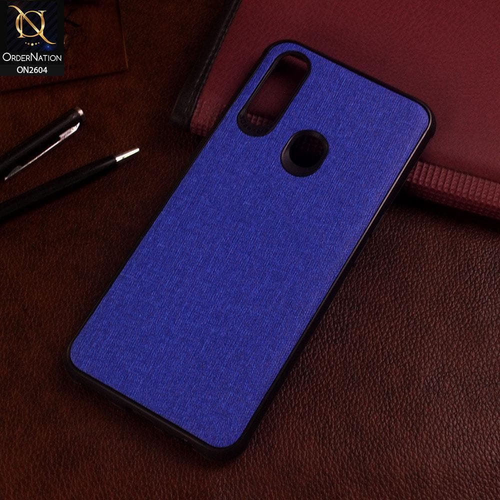 Oppo A8 Cover - Blue - New Fabric Soft Silicone Logo Case