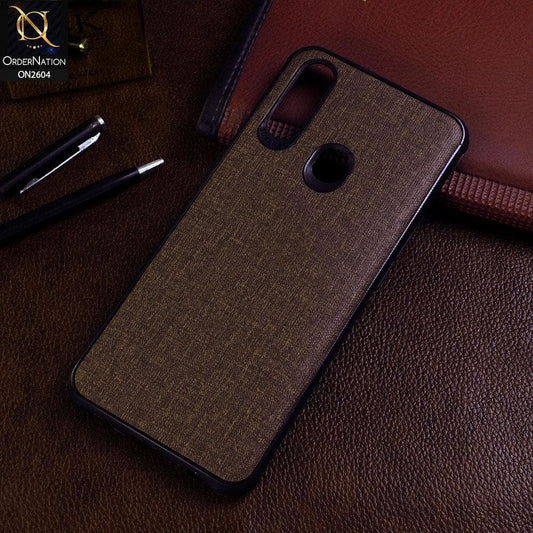 Oppo A31 Cover - Brown - New Fabric Soft Silicone Logo Case