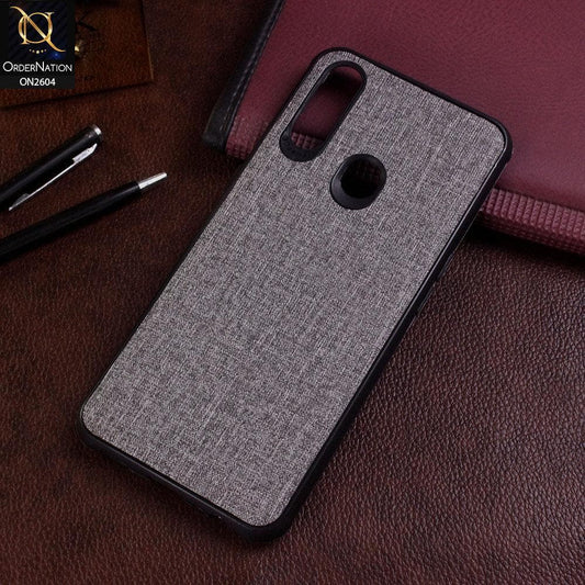 Oppo A8 Cover - Gray - New Fabric Soft Silicone Logo Case