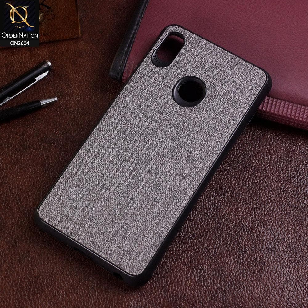 Tecno Pop 3 Cover - Gray - New Fabric Soft Silicone Logo Case