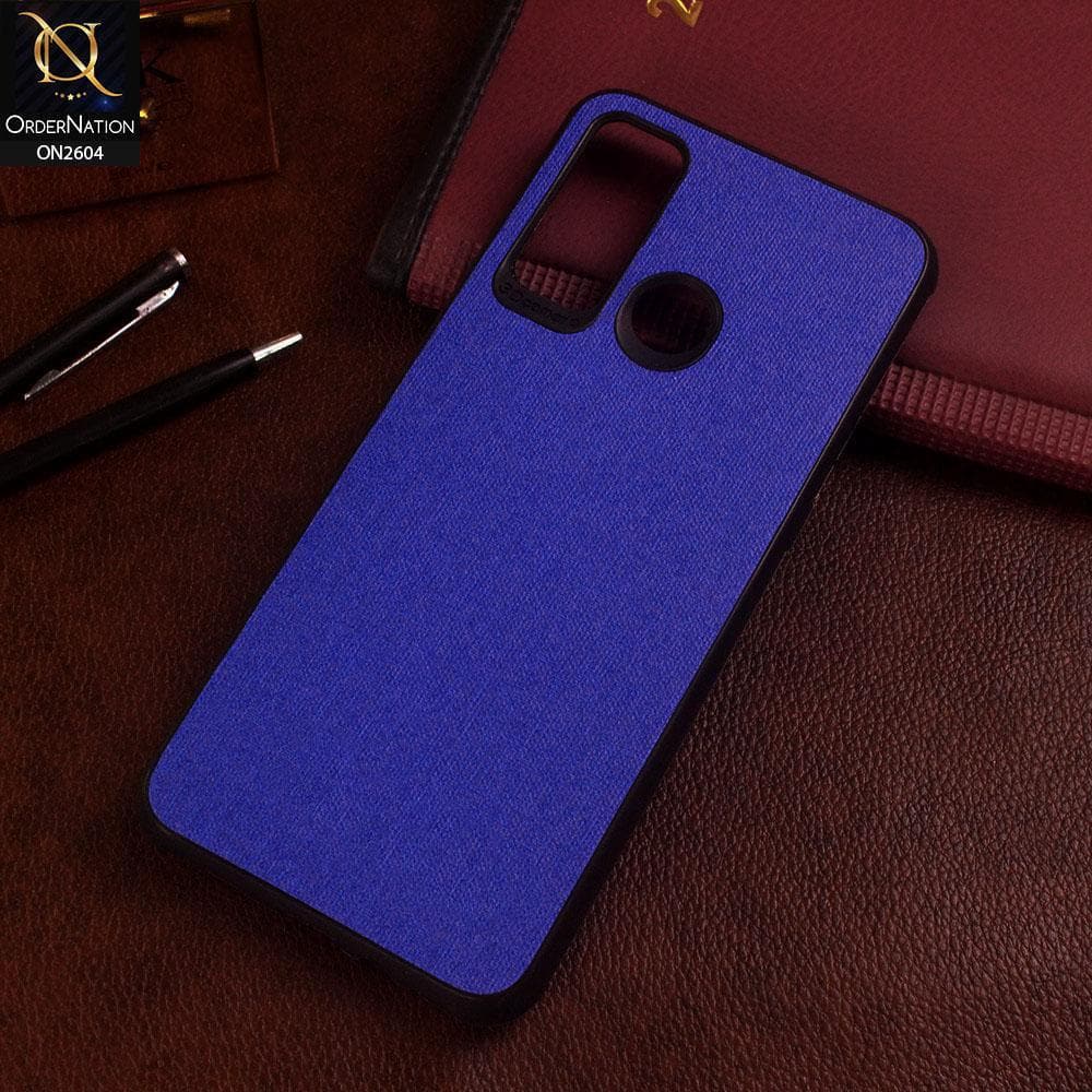 Tecno Pouvoir 4 Pro Cover - Blue - New Fabric Soft Silicone Logo Case