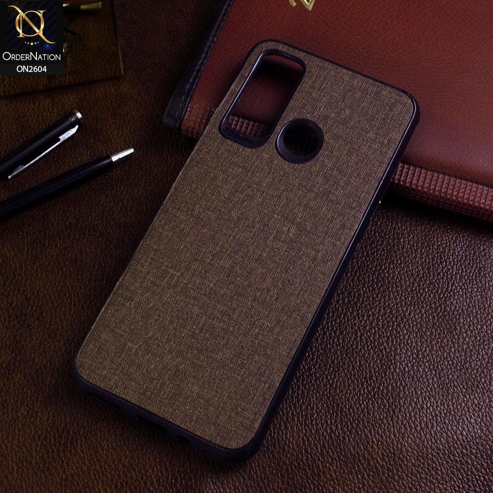Tecno Pouvoir 4 Cover - Brown - New Fabric Soft Silicone Logo Case