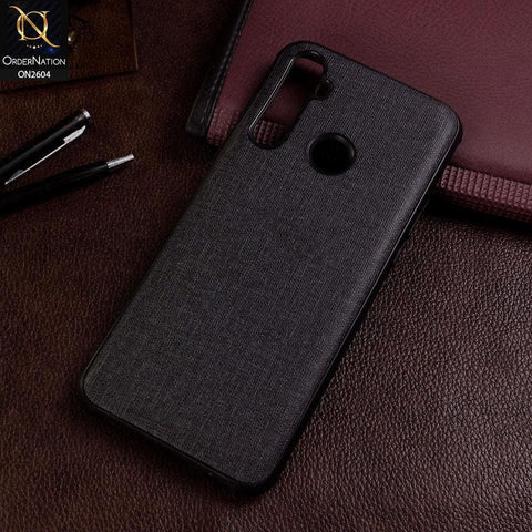 Realme 5 Cover - Black - New Fabric Soft Silicone Logo Case
