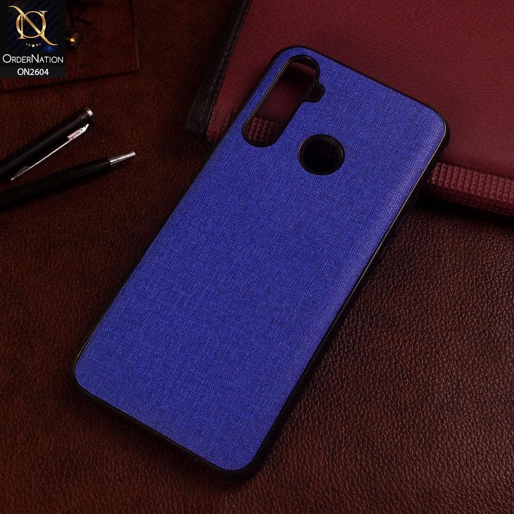 Realme 5s Cover - Blue - New Fabric Soft Silicone Logo Case