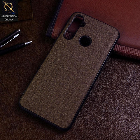 Realme 5 Cover - Brown - New Fabric Soft Silicone Logo Case