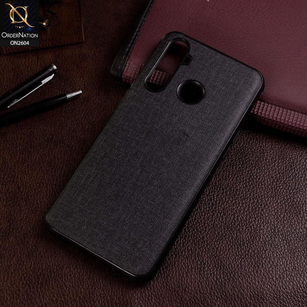 Realme 5 Pro Cover - Black - New Fabric Soft Silicone Logo Case