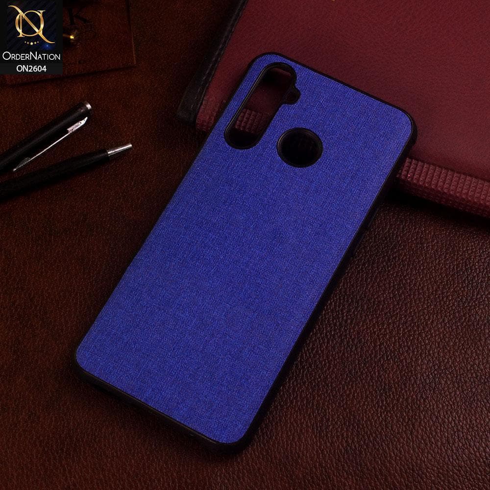 Realme 5 Pro Cover - Blue - New Fabric Soft Silicone Logo Case