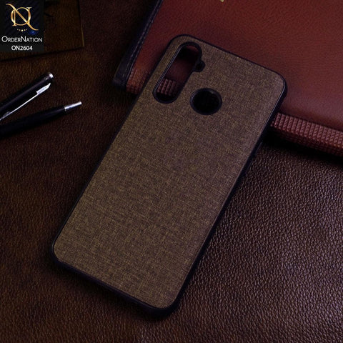 Realme 5 Pro Cover - Brown - New Fabric Soft Silicone Logo Case