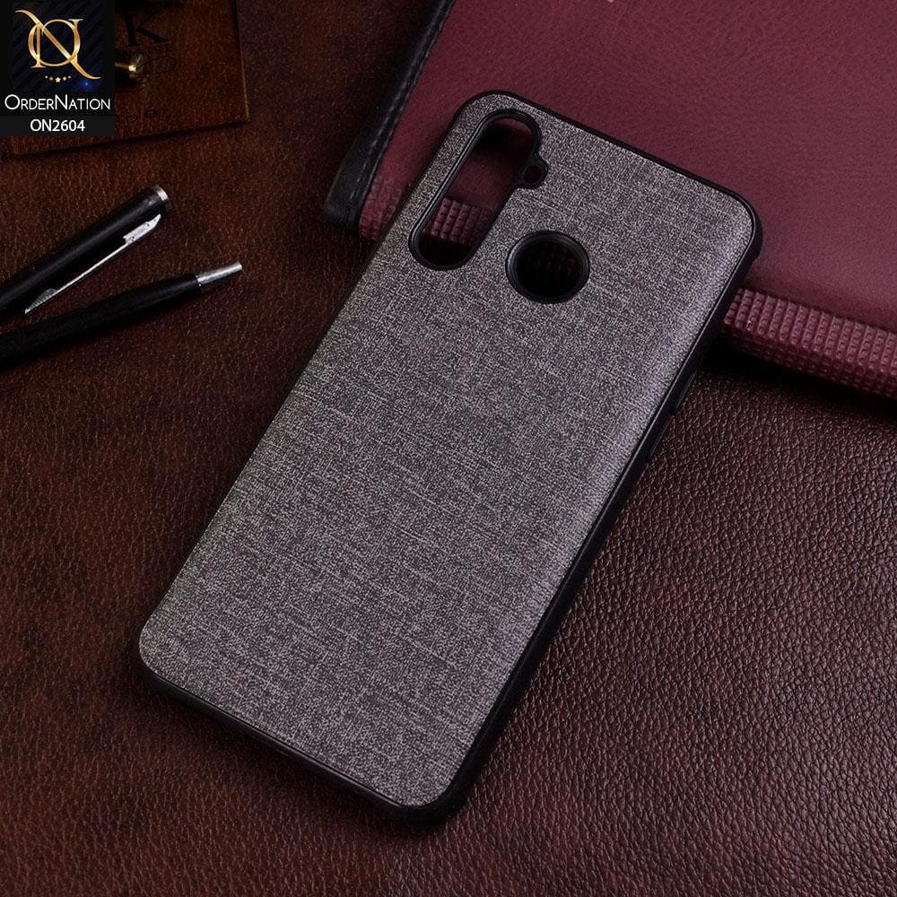 Realme 5 Pro Cover - Gray - New Fabric Soft Silicone Logo Case