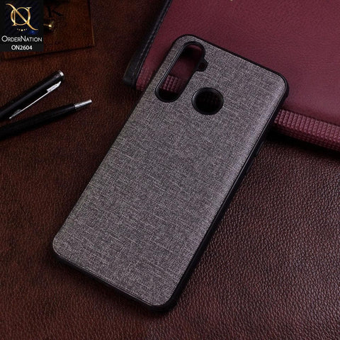 Realme 5 Pro Cover - Gray - New Fabric Soft Silicone Logo Case