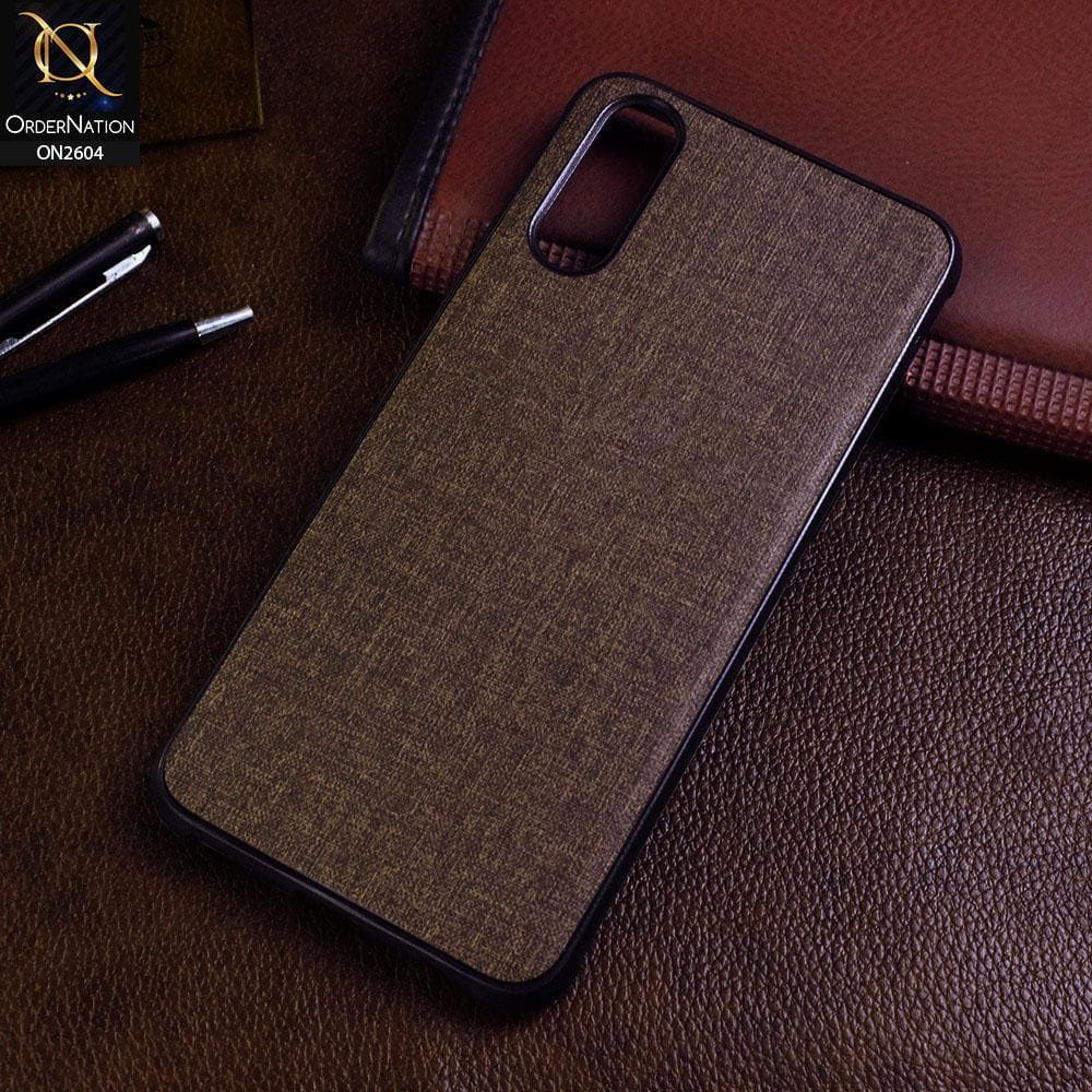 Vivo S1 Cover - Brown - New Fabric Soft Silicone Logo Case