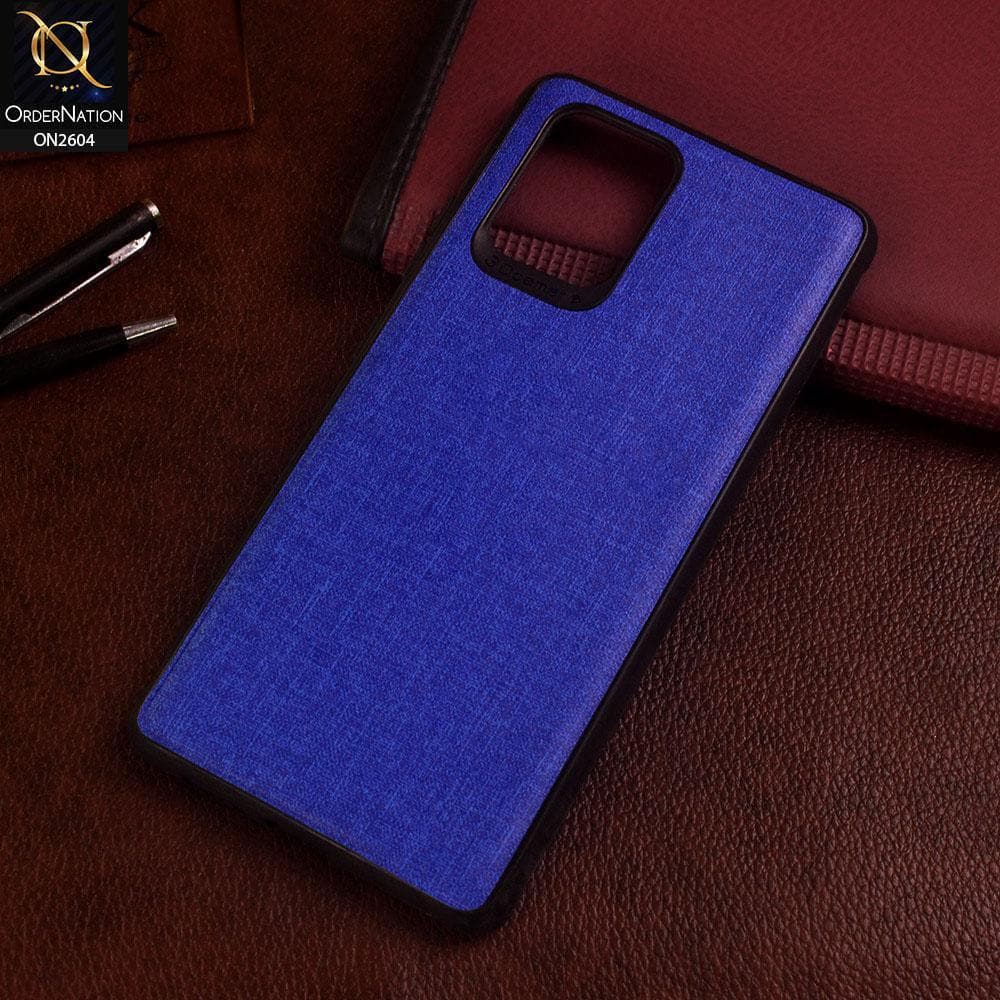 Samsung Galaxy S10 Lite Cover - Blue - New Fabric Soft Silicone Logo Case