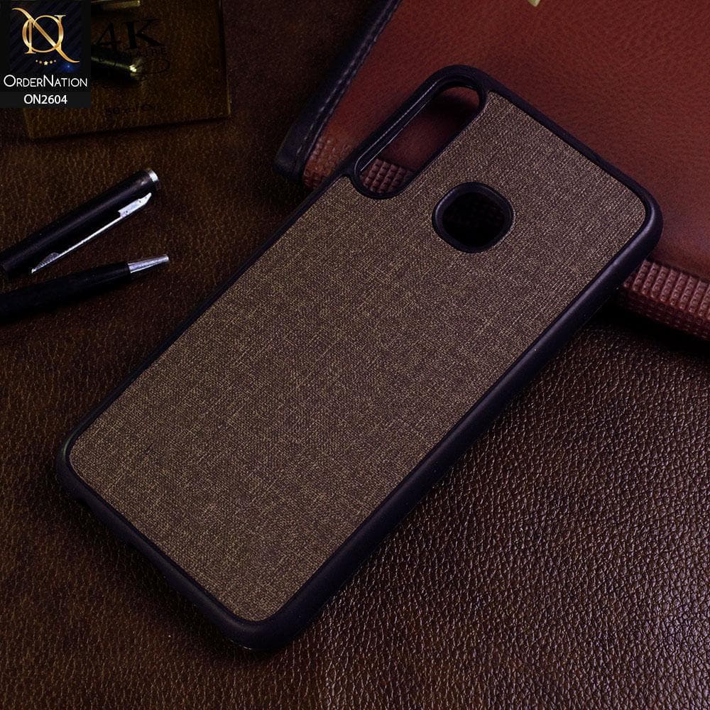 Infinix Smart 3 Plus Cover - Brown - New Fabric Soft Silicone Logo Case