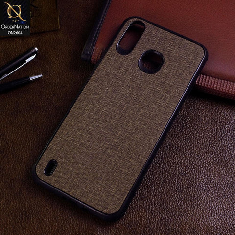 Infinix Smart 4 Cover - Brown - New Fabric Soft Silicone Logo Case