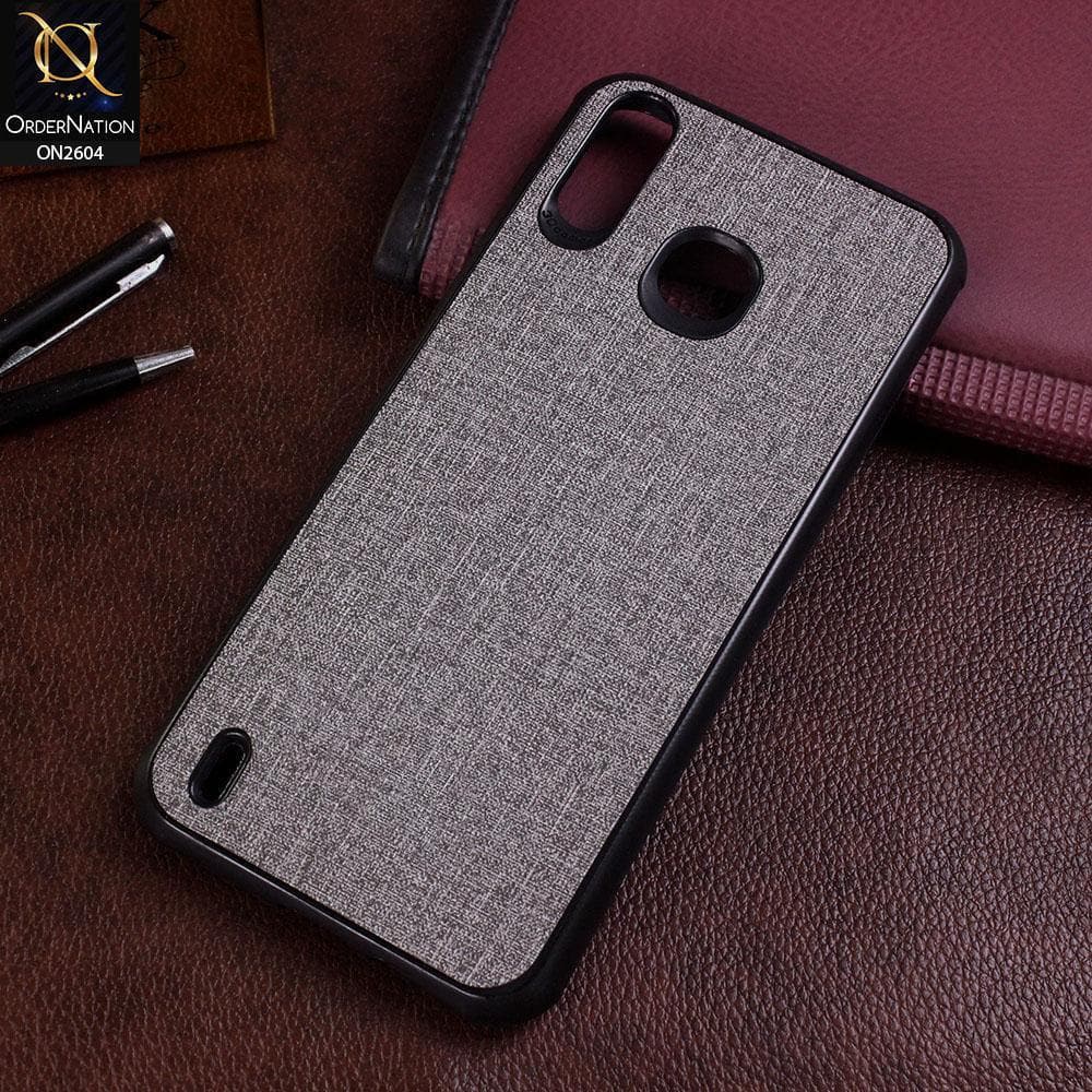 Infinix Smart 4 Cover - Gray - New Fabric Soft Silicone Logo Case