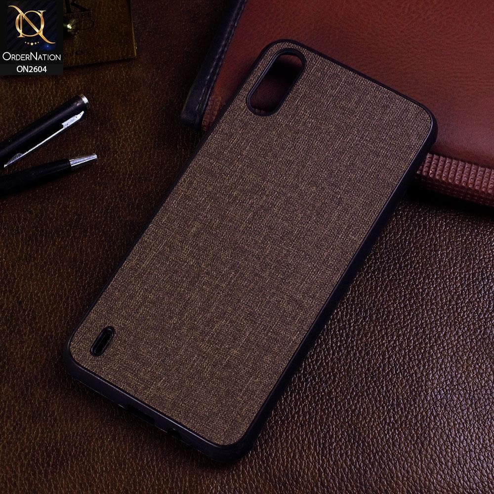 Tecno Spark Go Cover - Brown - New Fabric Soft Silicone Logo Case