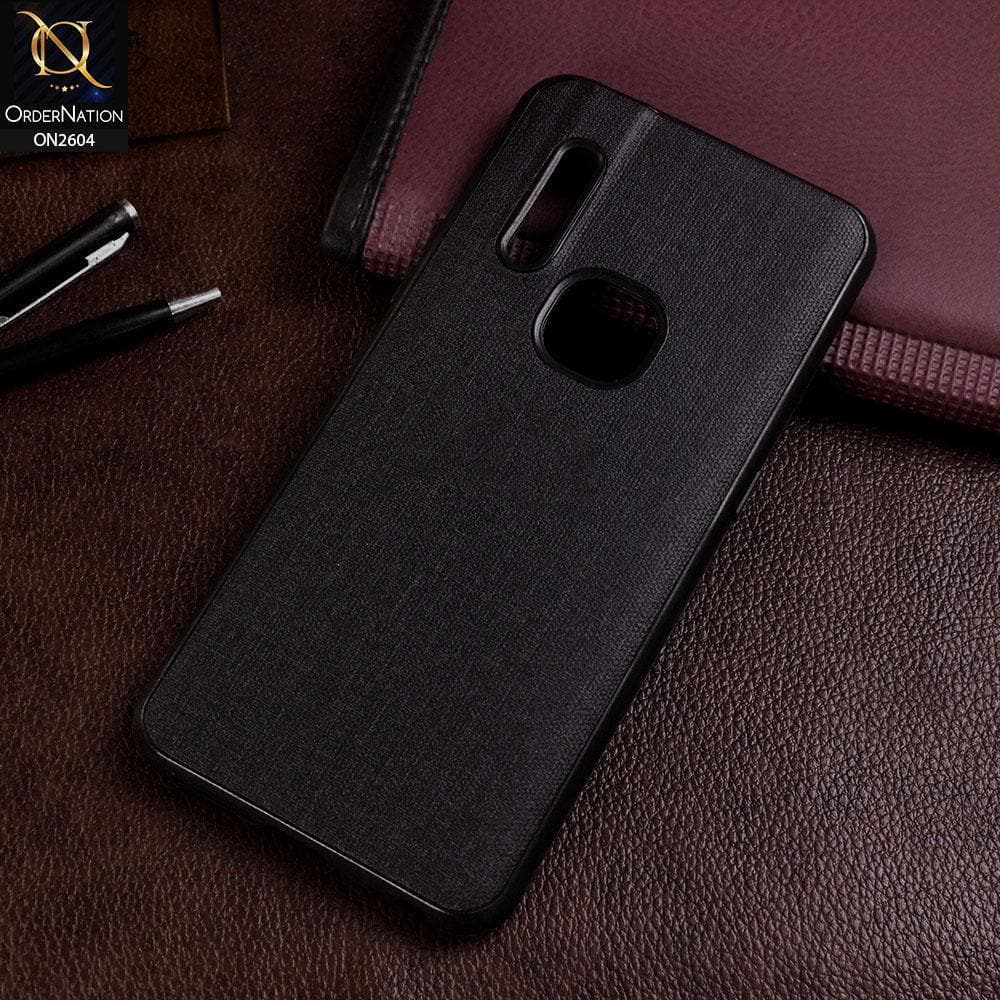 Vivo V15 Cover - Black - New Fabric Soft Silicone Logo Case