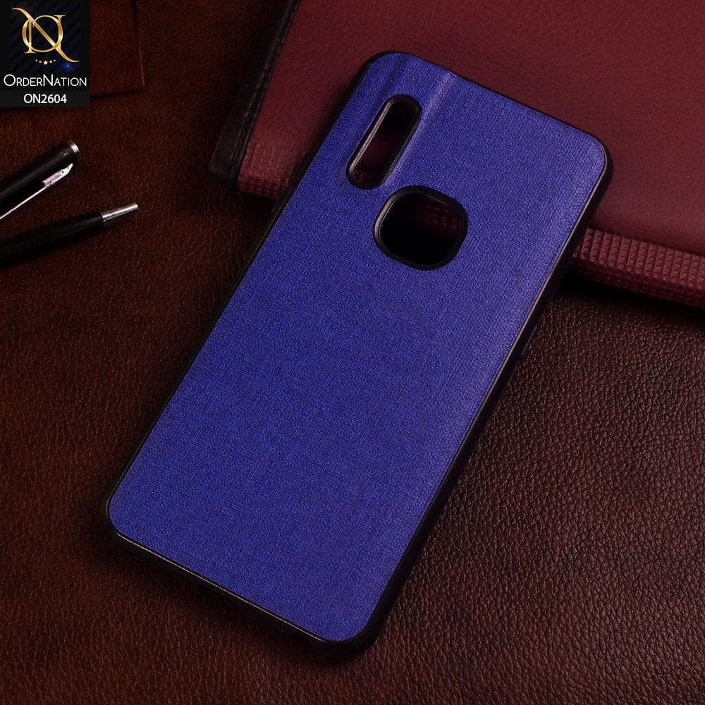 Vivo V15 Cover - Blue - New Fabric Soft Silicone Logo Case