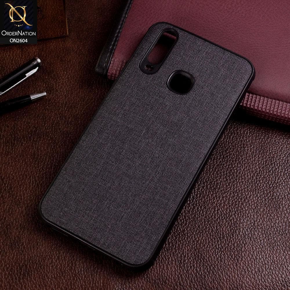 Vivo Y12 Cover - Black - New Fabric Soft Silicone Logo Case
