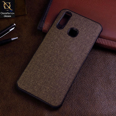 Vivo Y11 2019 Cover - Brown - New Fabric Soft Silicone Logo Case