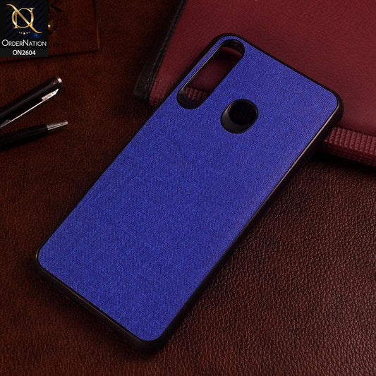 Huawei Y6p Cover - Blue - New Fabric Soft Silicone Logo Case
