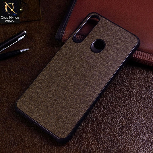 Huawei Y6p Cover - Brown - New Fabric Soft Silicone Logo Case