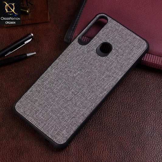 Huawei Y6p Cover - Gray - New Fabric Soft Silicone Logo Case