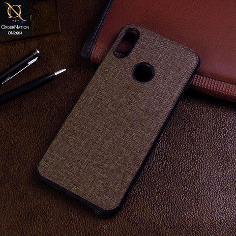 Huawei Y6 2019 / Y6 Prime 2019 Cover - Brown - New Fabric Soft Silicone Logo Case