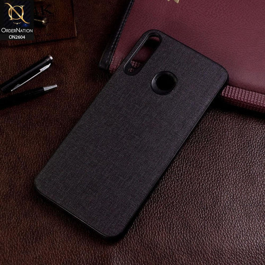 Huawei Y7P Cover - Black - New Fabric Soft Silicone Logo Case