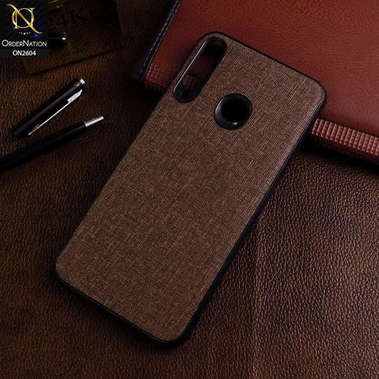 Huawei Y7P Cover - Brown - New Fabric Soft Silicone Logo Case