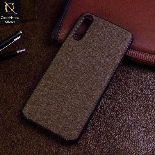 Huawei Y8p Cover - Brown - New Fabric Soft Silicone Logo Case