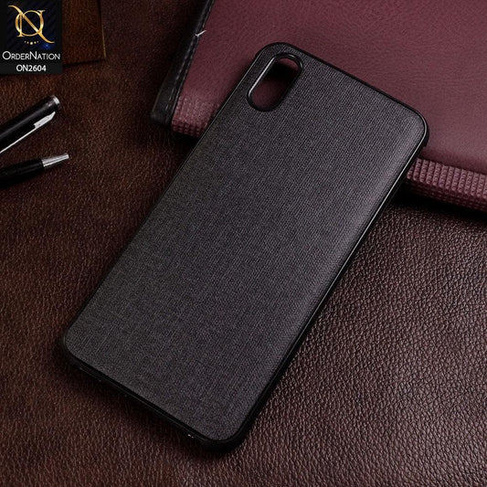 Vivo Y93 Cover - Black - New Fabric Soft Silicone Logo Case