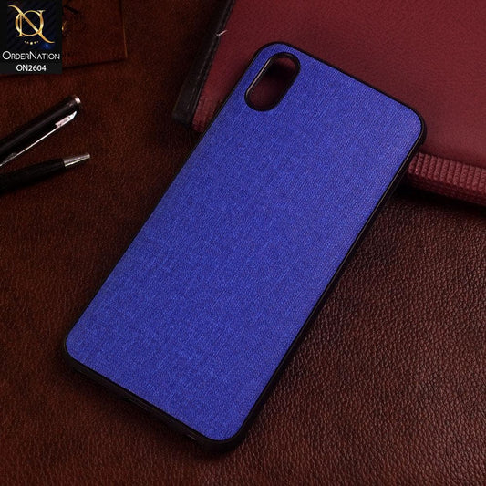 Vivo Y93 Cover - Blue - New Fabric Soft Silicone Logo Case