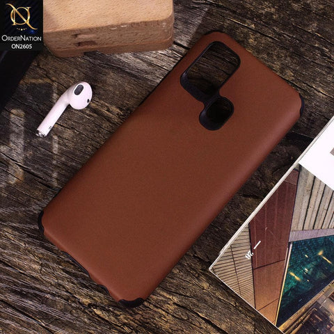 Samsung Galaxy A21s - Brown - Matte Colorful Soft Pu Leather Case
