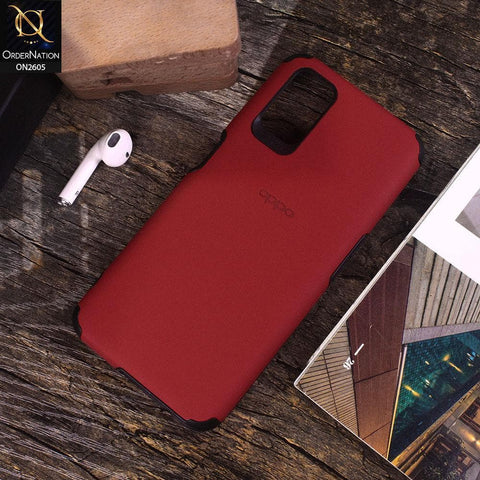 Oppo A72 - Red - Matte Colorful Soft Pu Leather Case