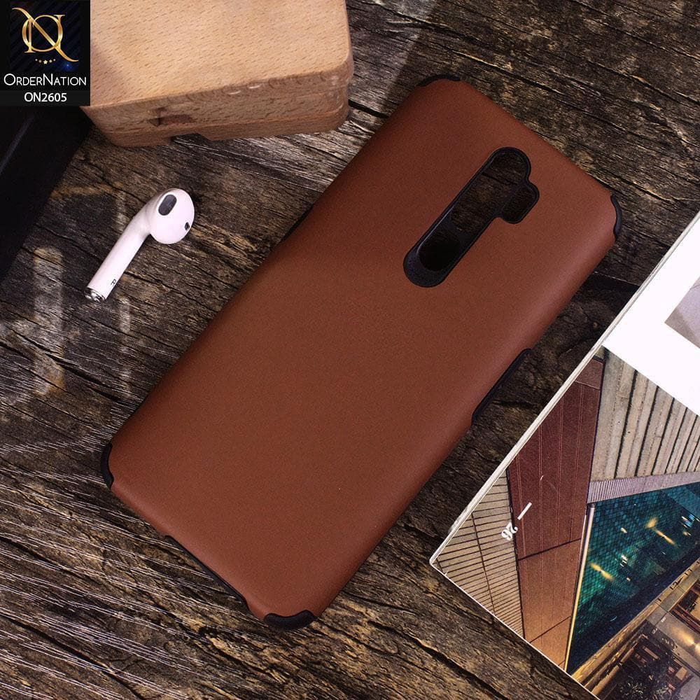 Oppo A5 2020 - Brown - Matte Colorful Soft Pu Leather Case