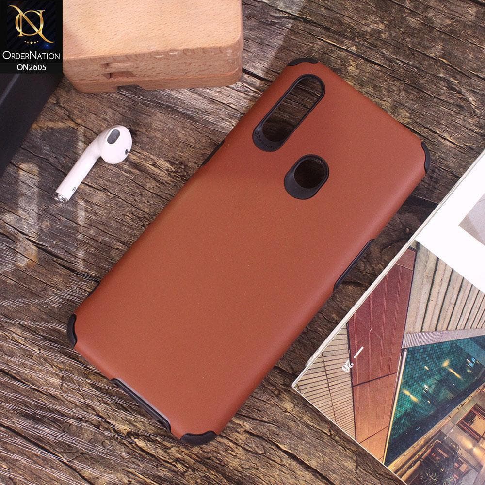 Oppo A8 - Brown - Matte Colorful Soft Pu Leather Case