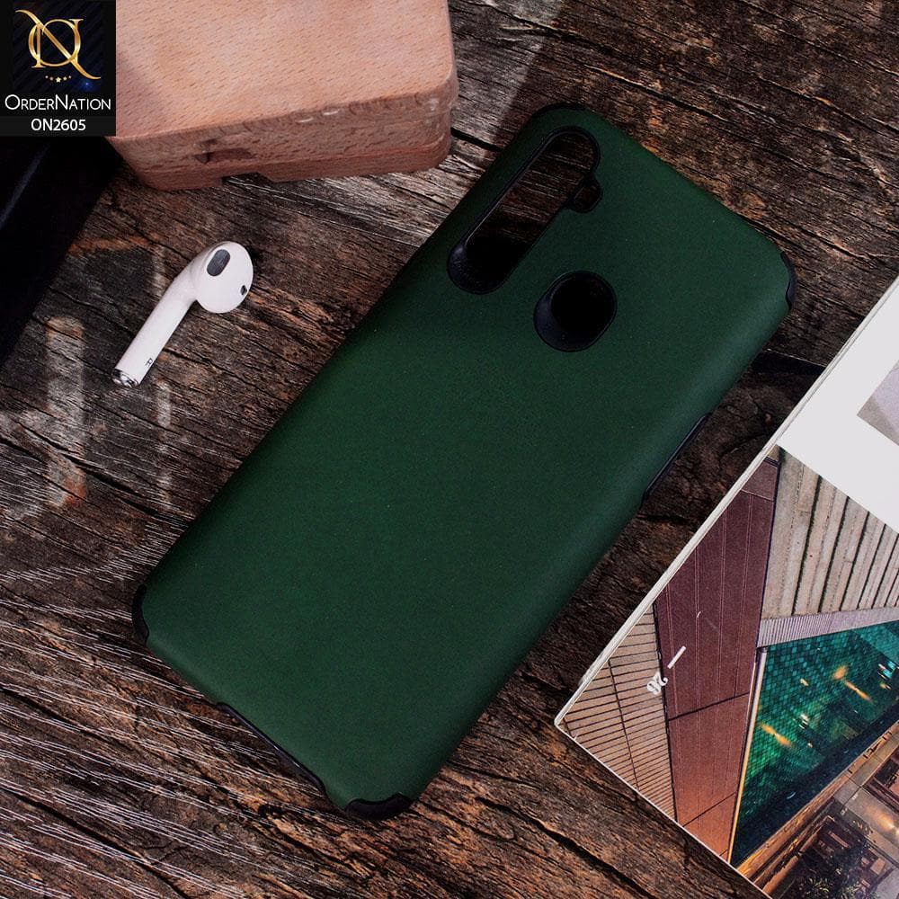 Realme 5 - Green - Matte Colorful Soft Pu Leather Case