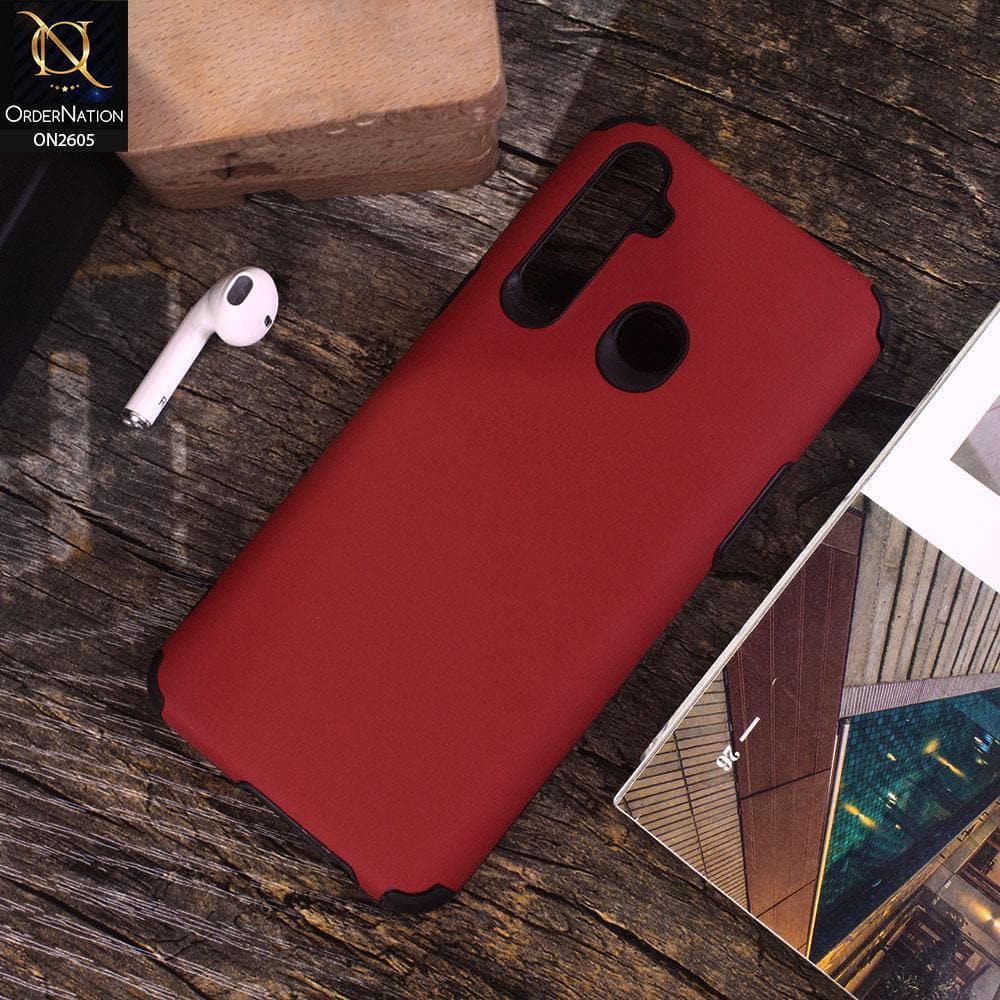 Realme 5s - Red - Matte Colorful Soft Pu Leather Case