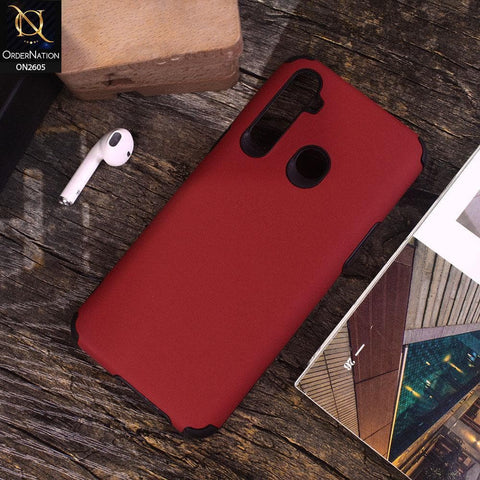 Realme 5 - Red - Matte Colorful Soft Pu Leather Case