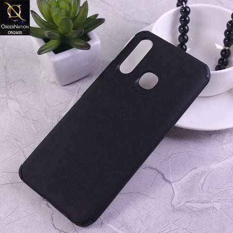 Vivo Y19 Cover - Black - Matte Colorful Soft Pu Leather Case