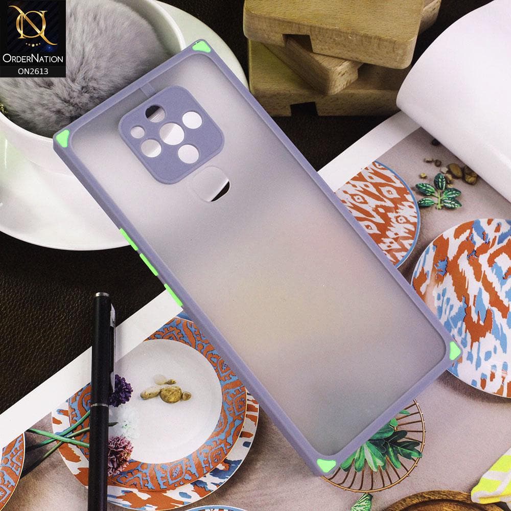Tecno Camon 16 Pro Cover - Gray - Square Style Semi Tranparent Color Soft Frame Matte Hard Case