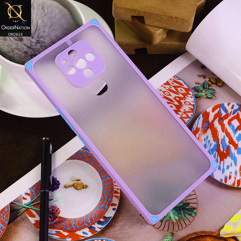 Tecno Camon 16 Pro Cover - Purple - Square Style Semi Tranparent Color Soft Frame Matte Hard Case